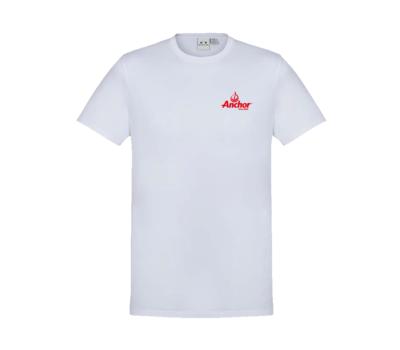 image of Anchor White Mens Tee Shirt - Red Logo 