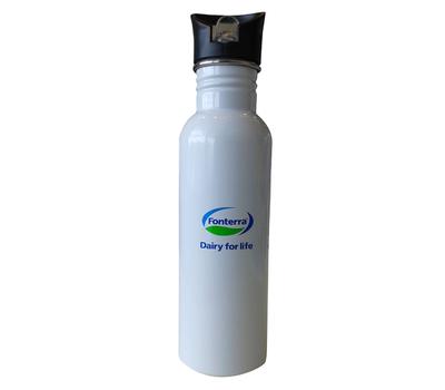 image of Fonterra 750ml Stainless Steel Drink Bottle (White)