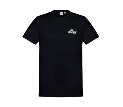 image of Anchor Black Mens Tee Shirt - White Logo